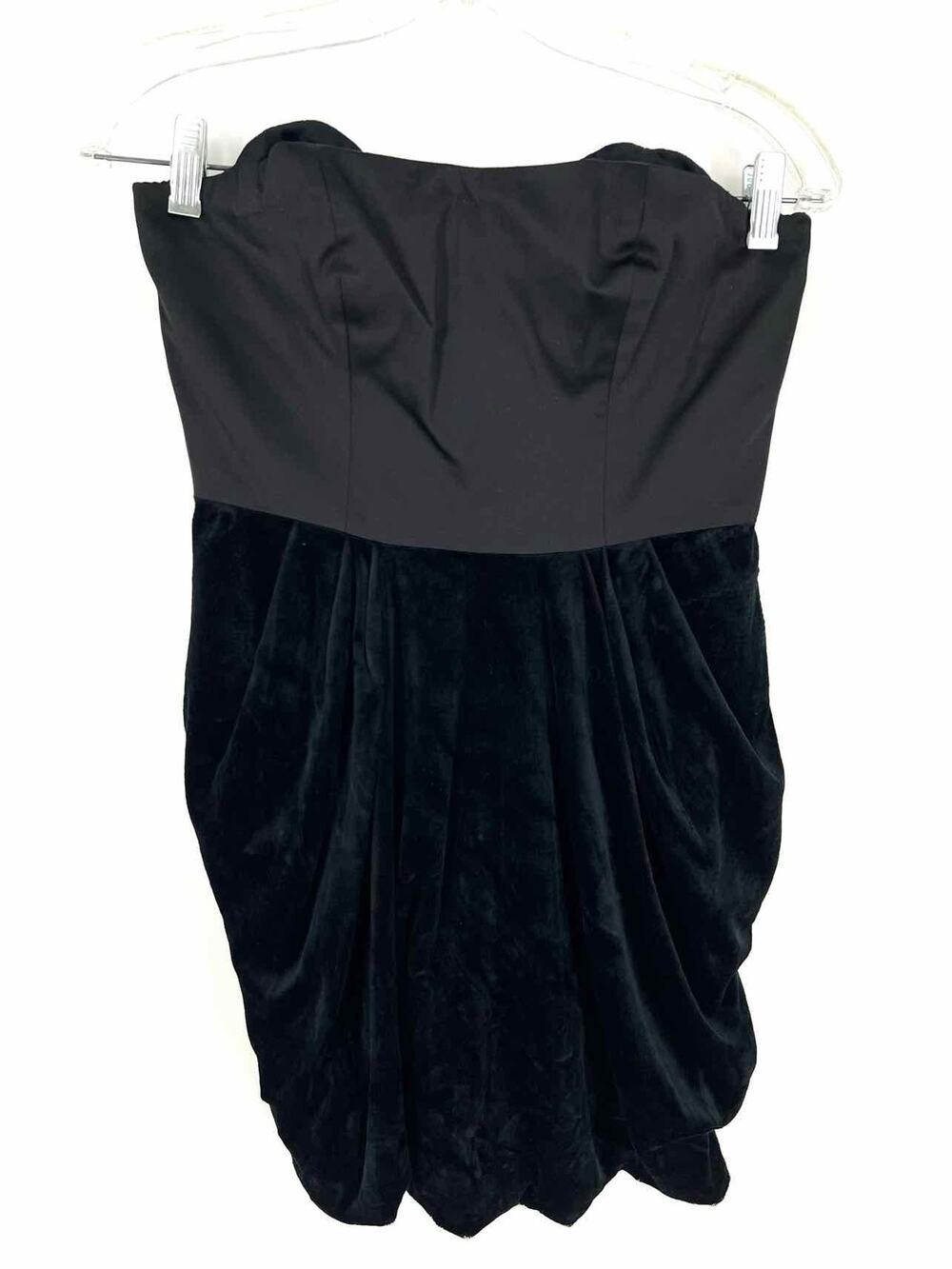 Juicy Couture Size 2 Black Strapless Velvet NEW Designer Dress